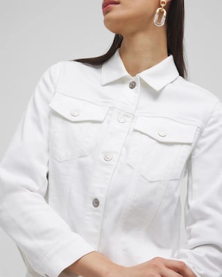 No Stain Cropped Shirttail Denim Jacket | Chico's